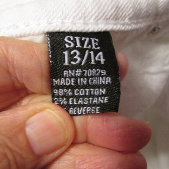 Women's White Denim Bling Jeans Size 13/14 - Picture 6 of 7